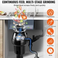 Avfallskvarnar-Avfallskvarn, 18.5x18.5x37 cm, rostfritt stål