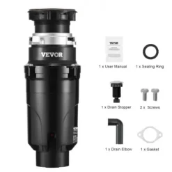 Avfallskvarn, 15x15x33,5 cm, Rostfritt stål