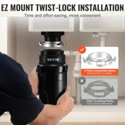 Avfallskvarn, 15x15x33,5 cm, Rostfritt stål