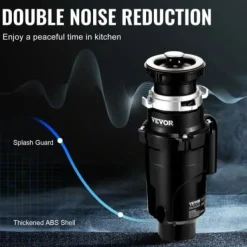 Avfallskvarn, 15x15x33,5 cm, Rostfritt stål