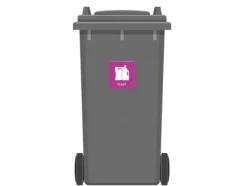 Tillbehör Till Avfallshantering-Avfallspiktogramskylt PLAST 12x12 cm, aluminium, lila/vit