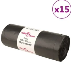 vidaXL Soppåsar-Avfallspåsar 150 st svart 240 L