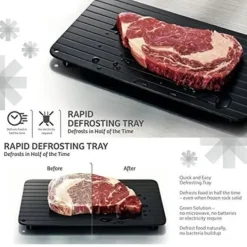 Frysar-Avfrostningsplatta - ONEVER - 35.5x20.5cm - Aluminium - Svart - Snabb avfrostning