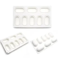 Bakning-Avlånga 8 st Mousseform Pillow | Silikonform