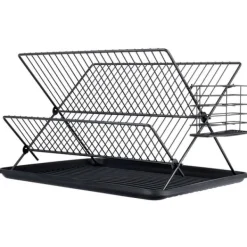 Diskställ & Torkställ-Avloppskärl för tallrikar, bestick, tallrikar, tvåplan, tvåplan, stående