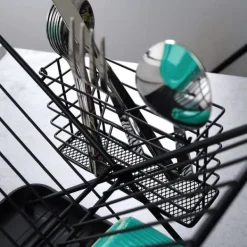 Diskställ & Torkställ-Avloppskärl för tallrikar, bestick, tallrikar, tvåplan, tvåplan, stående