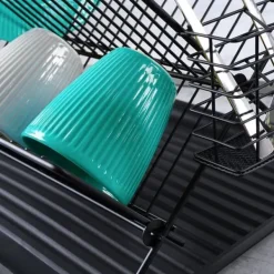 Diskställ & Torkställ-Avloppskärl för tallrikar, bestick, tallrikar, tvåplan, tvåplan, stående