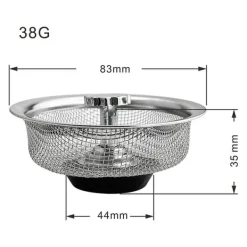 Avloppssil diskbänkssil med plugg med handtag rostfritt stål Silver 1-pack