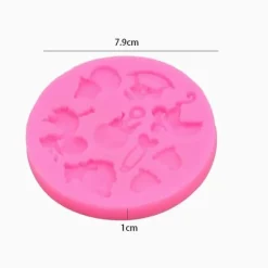 Kakformar-Baby Vagn Skallra Stork Silikonform