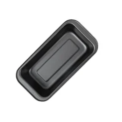 Bakformsset för tårtbröd - Nonstick, rektangulär brödform i kolstål (3 st, 15 cm, svart)