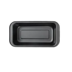 Bakformsset för tårtbröd - Nonstick, rektangulär brödform i kolstål (3 st, 15 cm, svart)
