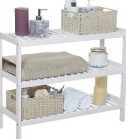 Kläd- & Garderobsförvaring-Bambu skohylla / förvaringsställe - Vit 70x55x26 cm