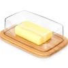 Serveringsfat & Skålar-Bambu smör skål köksbehållare för smör förvaring