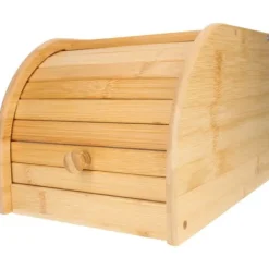 Bambuskasse för Bröd Naturlig Med Skjutöppning Kompakt Ultra Praktisk Cheffinger Ljus Brun