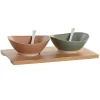 Tillbehör För Matservering-Bambusutensilset - DKD Home Decor - 29 x 15,5 x 1,5 cm - Flerfärgad - För vuxna