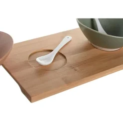 Tillbehör För Matservering-Bambusutensilset - DKD Home Decor - 29 x 15,5 x 1,5 cm - Flerfärgad - För vuxna