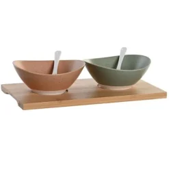 Bambusutensilset - DKD Home Decor - 29 x 15,5 x 1,5 cm - Flerfärgad - För vuxna