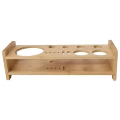 Bartender Kit Stativ Stor kapacitet Utrymmesbesparande bambu trä Bartending Tool Förvaringshållare för Bar Home