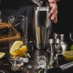 Bartenderset för cocktails, 13 delar, silvershaker, KLAUSBERG KB-7654