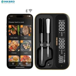 BBQ-termometer, dubbel trådlös anslutning, snabb responstid,INT-12-BW