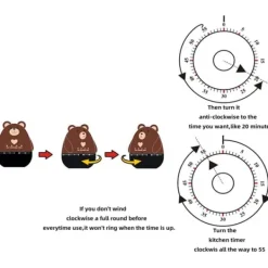 Bear Kökstimer Mekanisk Kökstimer Klocka Multifunktionella Härliga Köksredskap