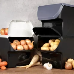 Behållare För Matförvaring-Behållare för grönsaker, frukt, lök, potatis, vitlök, köksförvaring