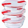 Behållare För Matförvaring-Behållare för matkonservering Pyrex Cook & Heat 1,1 L Transparent 3 Delar
