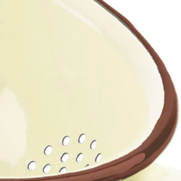 Durkslag & Silar-Beige emaljerad kökssil TONCA 20 cm