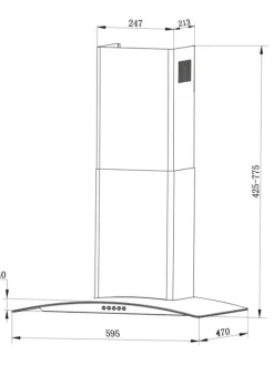 Berdsen BT-202 60 cm spiskåpa med skorsten