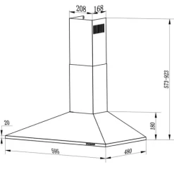 Köksfläktar-Berdsen BT-213 INOX 60 cm spiskåpa med skorsten