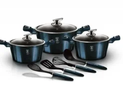 Köksutrustningsset-BERLINGER HAUS BH-6164 AKVAMARIN GRANIT KRYTA SET 17 ELEMENT.