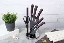 Köksknivar-BERLINGER HAUS BH-2560 LILA KNIVSET I STÄLL