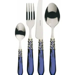 Matbestick-Bestick - Bugatti - MELODIA - 31 delar - Rostfritt stål 18/10 - Pärlemor och förnicklad