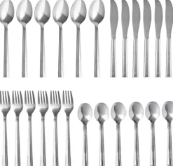 Bestick Set 24 Delar För 6 Personer . Rostfritt