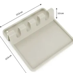 Bestickhållare i silikon, BPA-fri, värmebeständig skedhållare för spishäll, köksbänkskiva (svart)