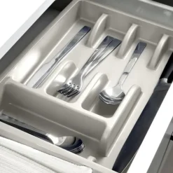 Besticklåda, askgrå, 36x25,5 cm