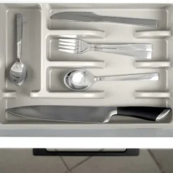 Besticklåda, askgrå, 36x25,5 cm