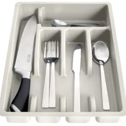 Besticklåda, askgrå, 36x25,5 cm