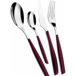 Bestickset - BUGATTI - Glamour - Granatröd - 24 delar - Rostfritt stål 18/10