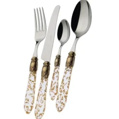 Matbestick-Bestickset - OXFORD - 24 delar - Guld - Metall - Tål maskindisk