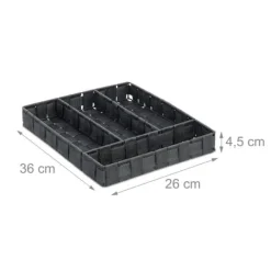 Bestickslåda, 4-fack, 4,5x26x36 cm