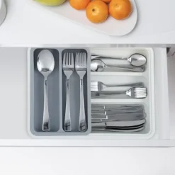 Bestickslåda, Justerbar, 6x23,5x31,5 cm, Plast