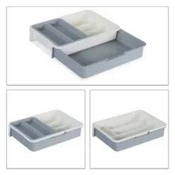 Bestickslåda, Justerbar, 6x23,5x31,5 cm, Plast