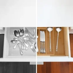 Bestickslåda, Utdragbar Bambu, 6.5x38x35.5 cm, Natur