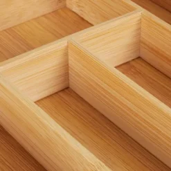 Bestickslåda, Utdragbar Bambu, 6.5x38x35.5 cm, Natur