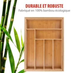 Bestickställ - Alpina - Bambu - Utsträckbar 34-56,5 cm - 6 fack - Ekologisk