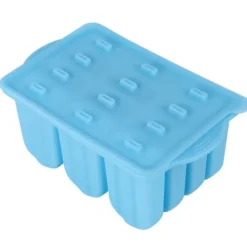 Blå 12-rutigt isbitsform Återanvändbara DIY-glassverktyg Kökstillbehör med lock