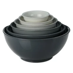 Vispskålar & Bunkar-Blandningsskålsset, plast, grå