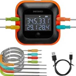 Matlagningstermometrar-Bluetooth BBQ-termometer, stor HD-display, 4 prober,Som bild