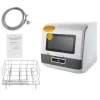 Diskmaskiner-Bänkdiskmaskin DWS-T05, portabel mini, vit, 220V 800W, med vattenslang